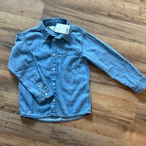 Kids Denim Button-Up Shirt - Light Blue